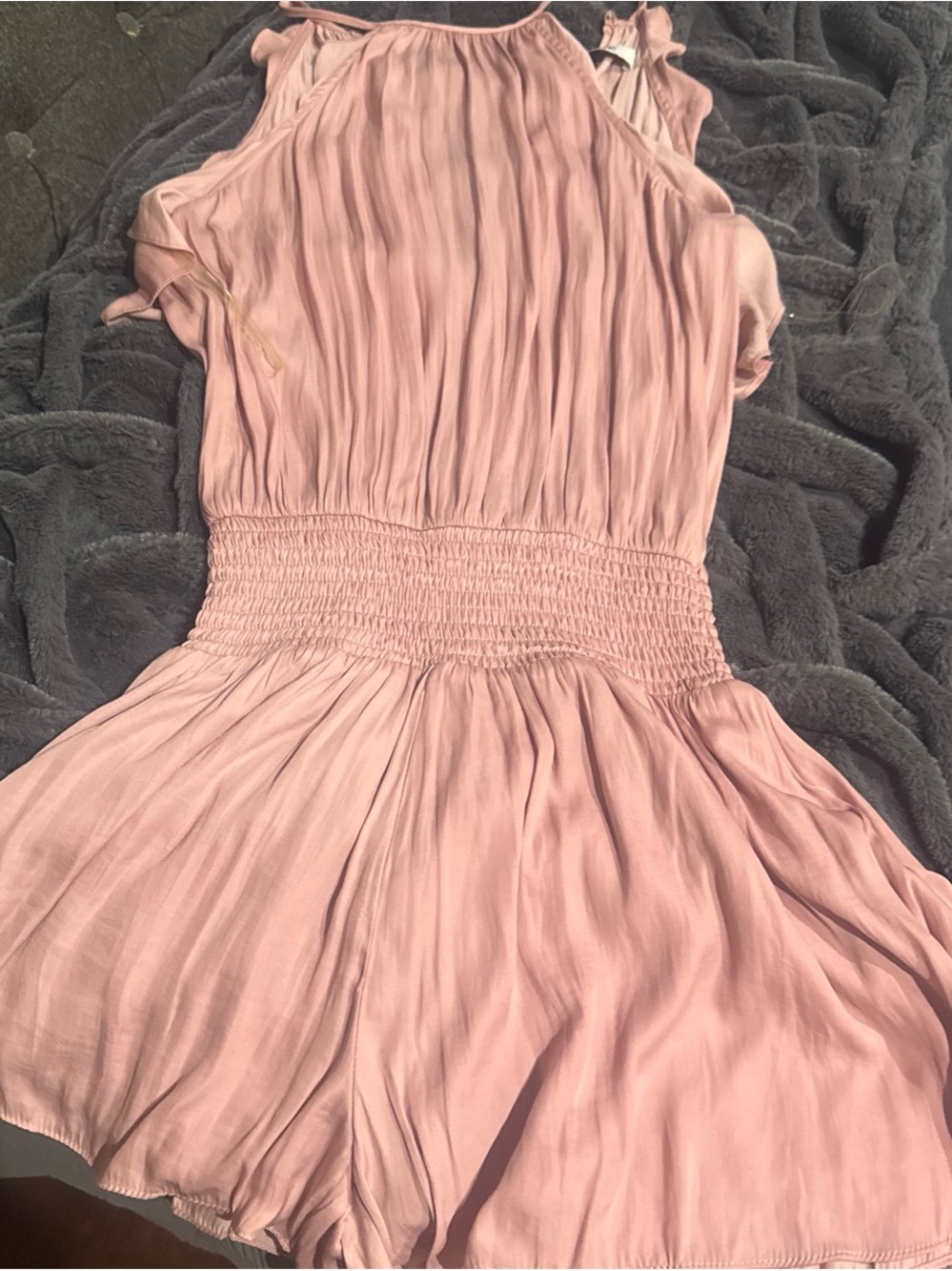 DO+BE Blush Pink Smocked-Waist Mini Dress